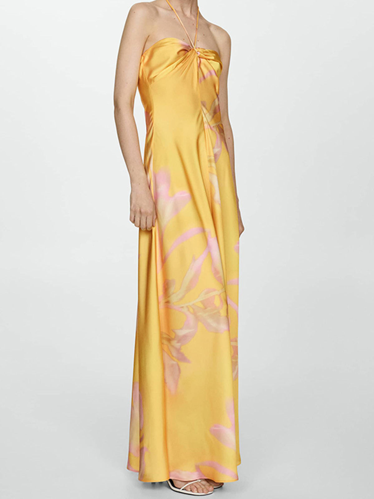 Sırt Dekolteli Midi Elbise