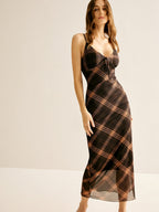 Kravat Yaka Maksi Elbise