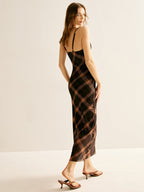 Kravat Yaka Maksi Elbise