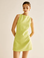 Minimalist Ekose Kolsuz Elbise