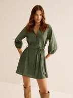 Nakış Detaylı Mini Elbise