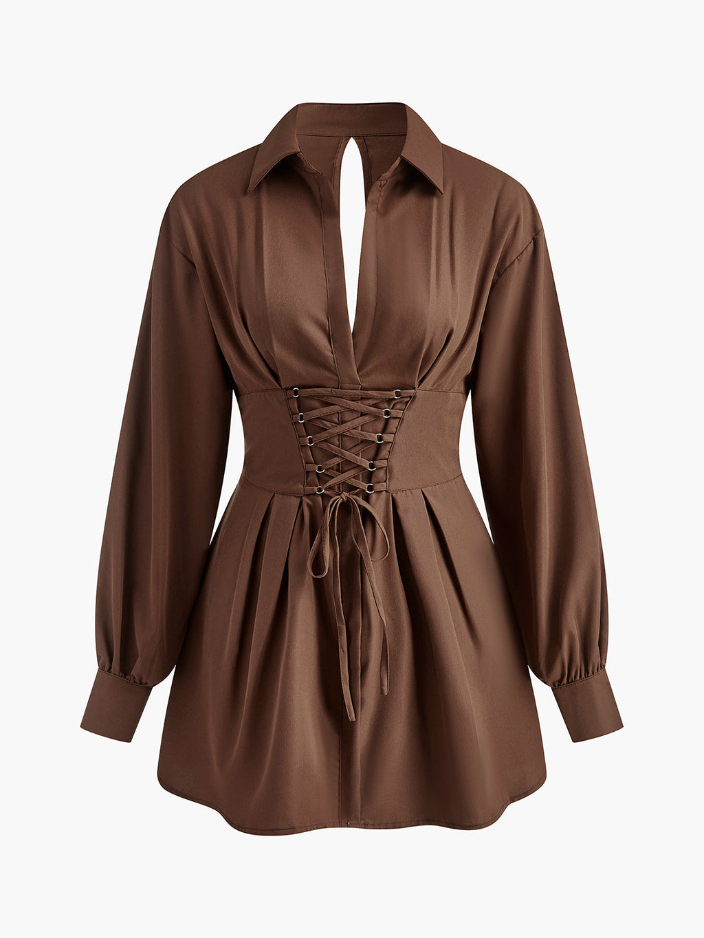 İpli Yaka Mini Elbise