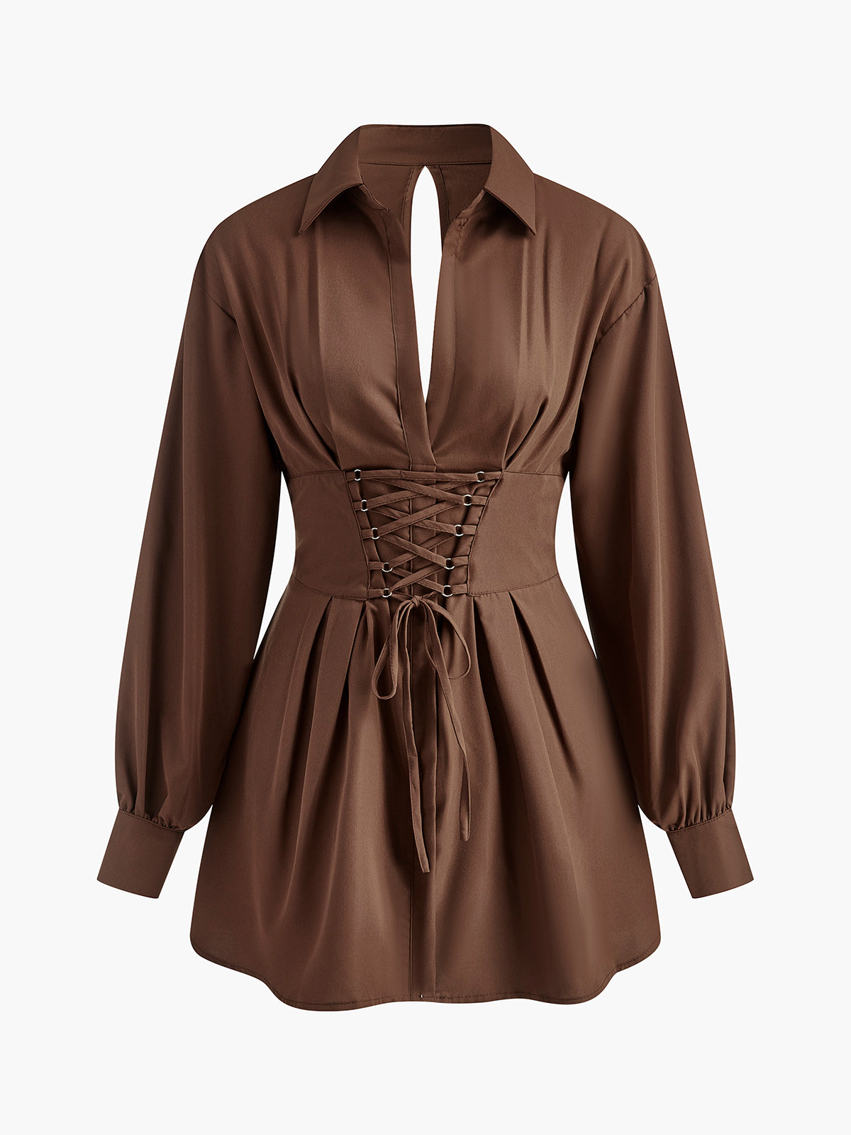 İpli Yaka Mini Elbise