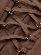 İpli Yaka Mini Elbise