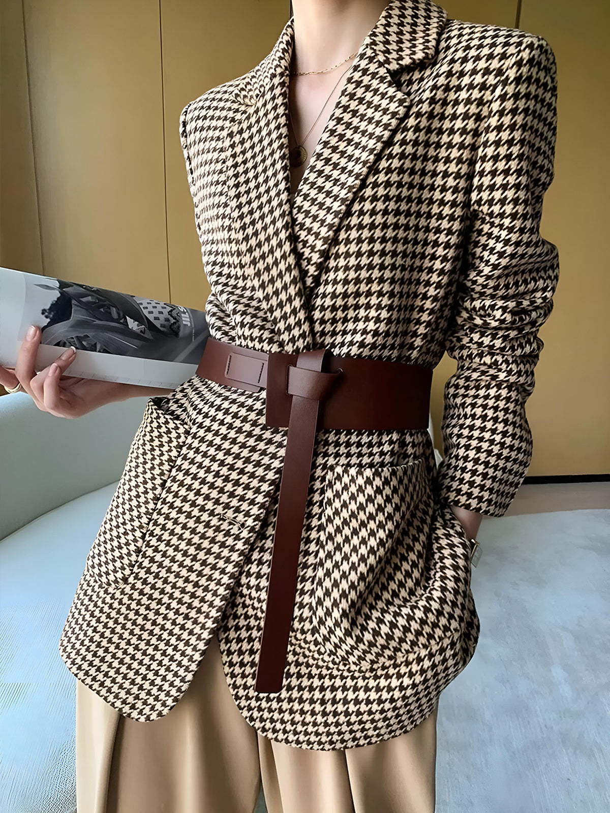 Kemerli blazer ceket