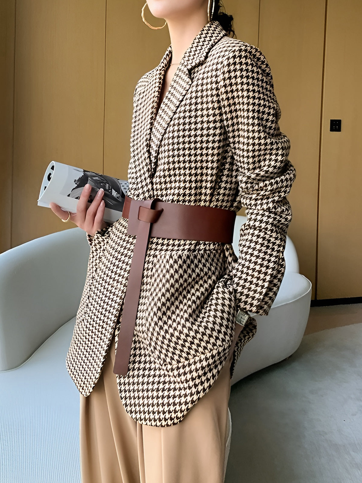 Kemerli blazer ceket