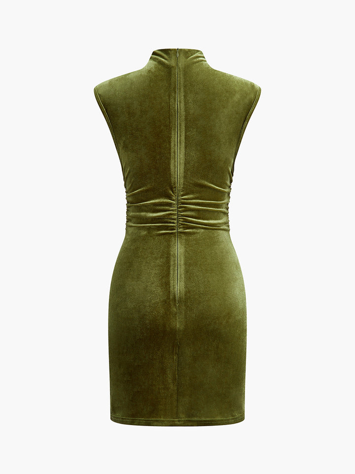 Kolsuz Kadife Mini Elbise