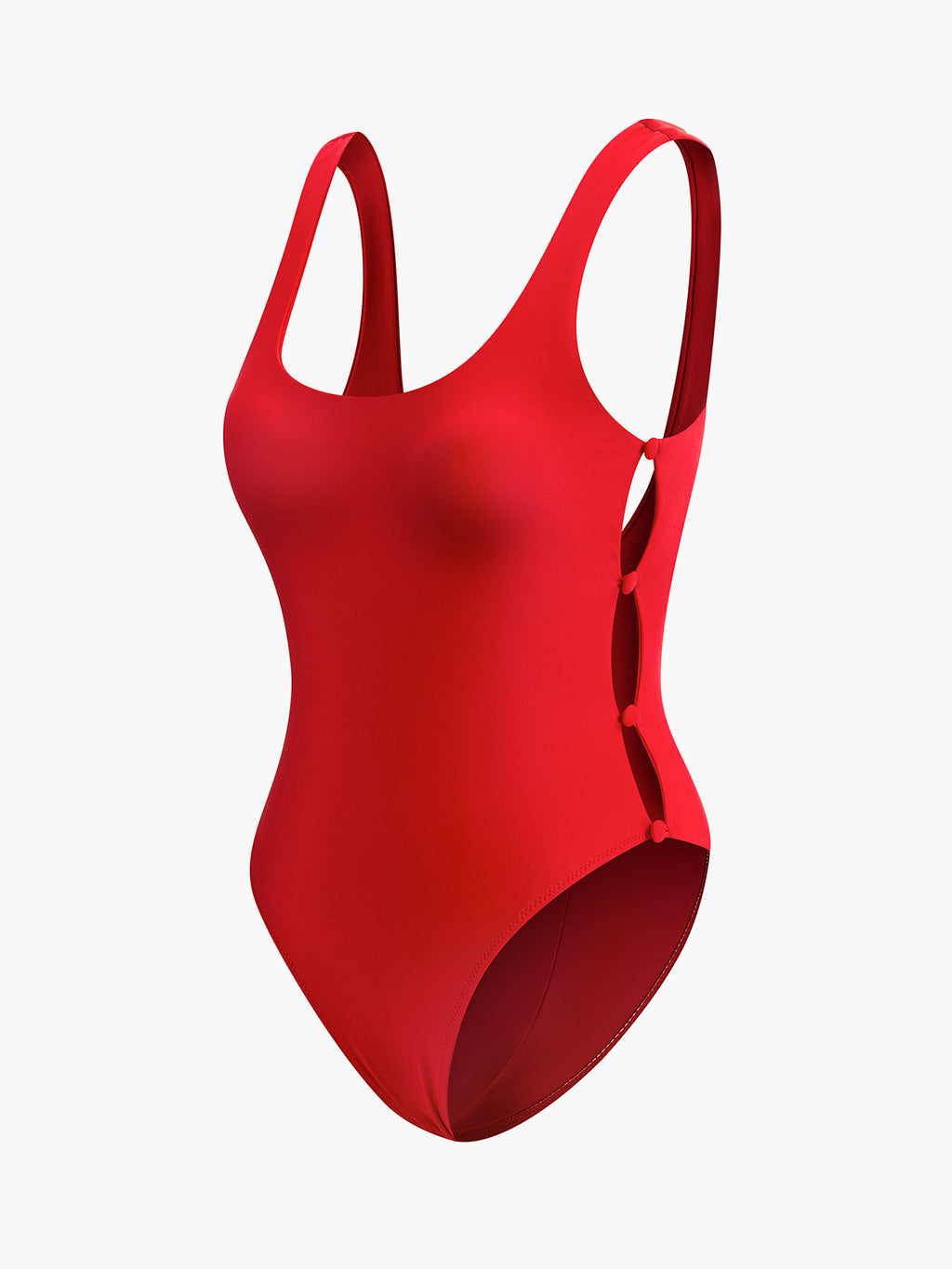 Yan Düğmeli Yırtmaçlı Tek Parça Mayo