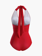 Halter Yaka Kemerli Tek Parça Mayo