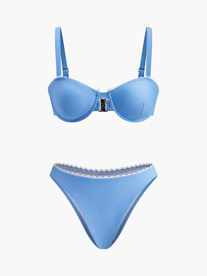 Dalgalı Kenar Detaylı Bikini Takımı