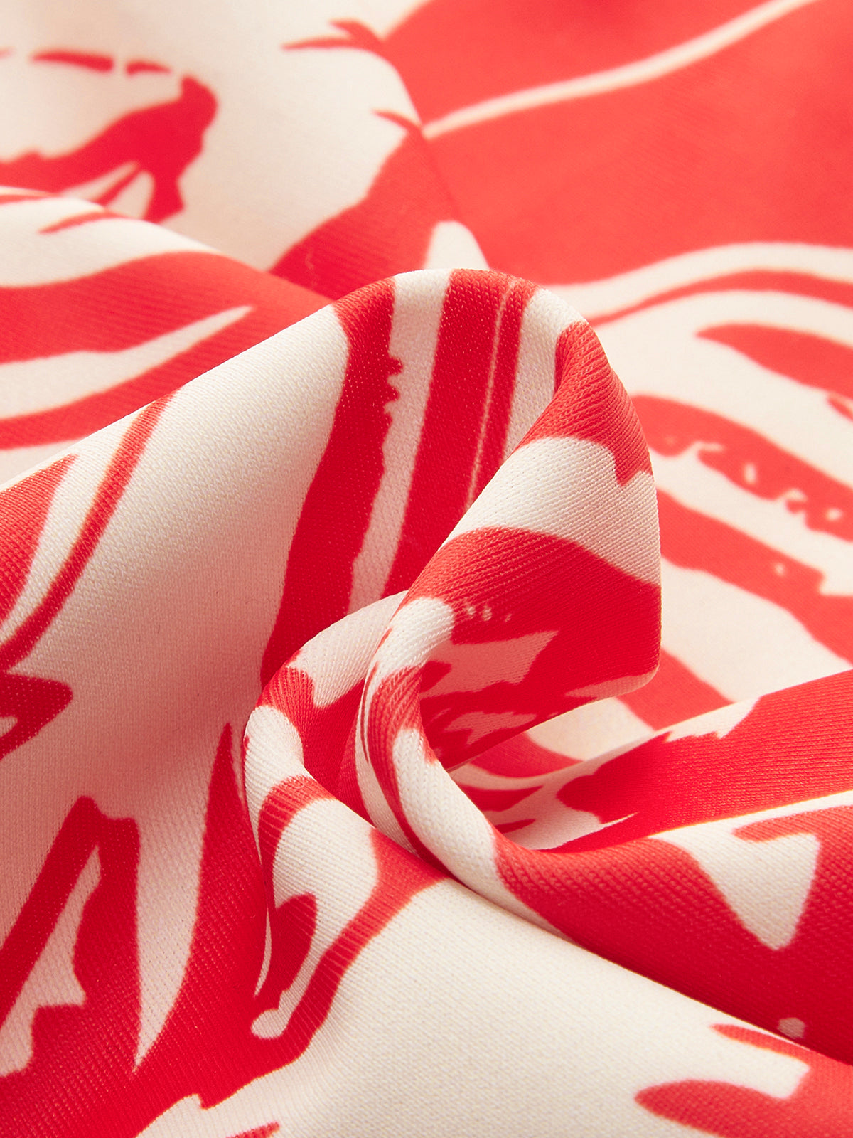 Tek Omuz Tropikal Desenli Bikini Takımı