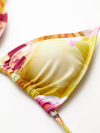 Çiçek Desenli Bağcıklı Bikini Takımı