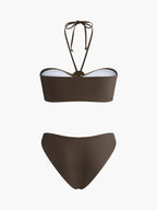 Oval Halka Detaylı Bikini ve Mayo Eteği Takım
