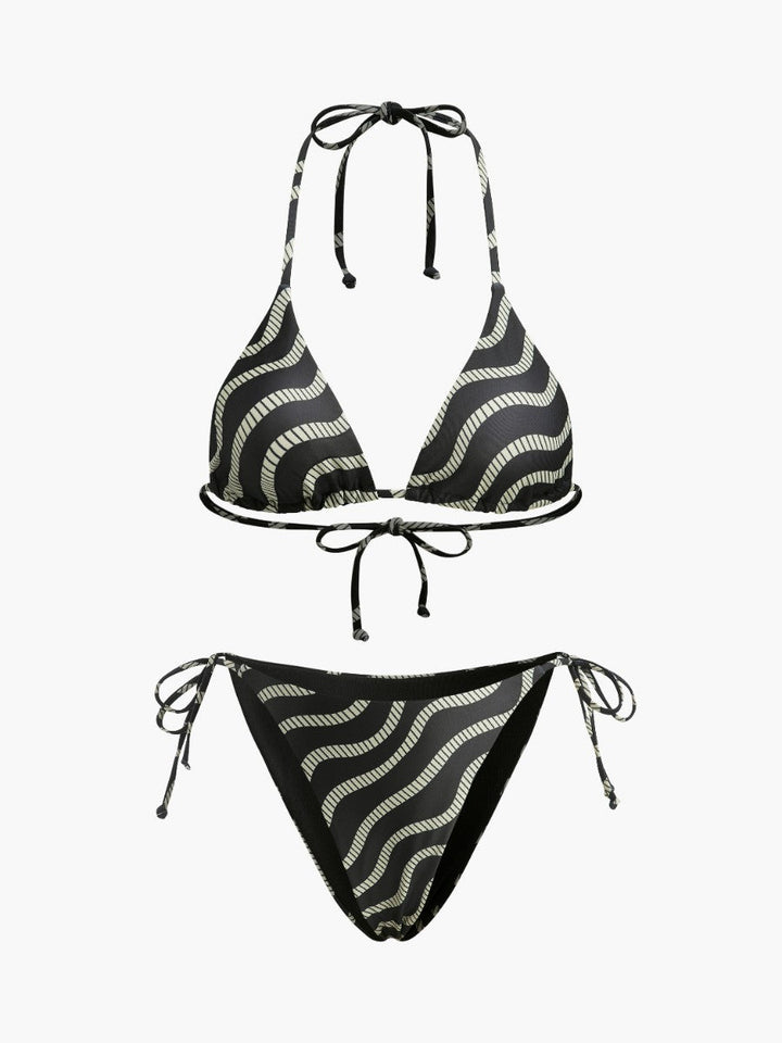 Dalga Desenli Üçgen Bikini Takımı