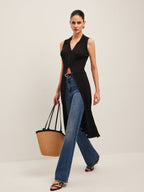 Fitilli Düğmeli Triko Elbise