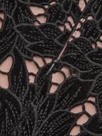 Jakarlı Çiçek Desenli Kurdele Askılı Elbise