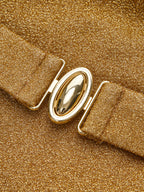 Kemer Detaylı V Yaka Tek Parça Mayo