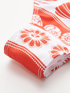 Halter Yaka Desenli Bikini Takımı