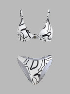 Soyut Desenli Üçgen Bikini Takımı