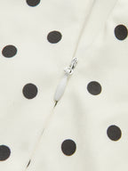 Puantiyeli Bağcıklı Sırt Detaylı Elbise