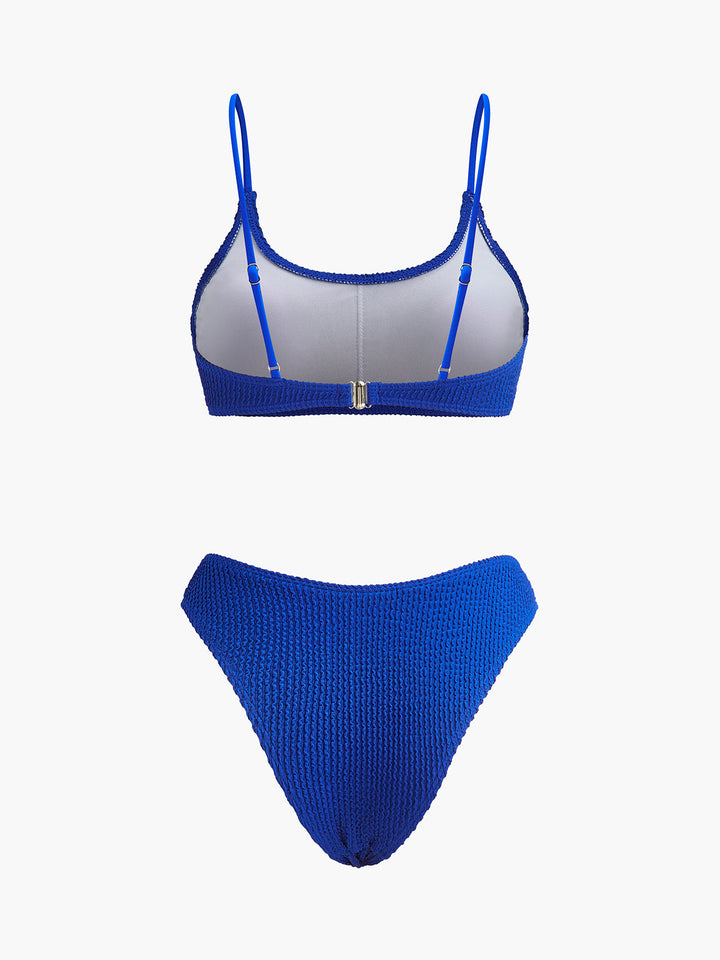 Dokulu Ribana Yüksek Bel Bikini Takımı