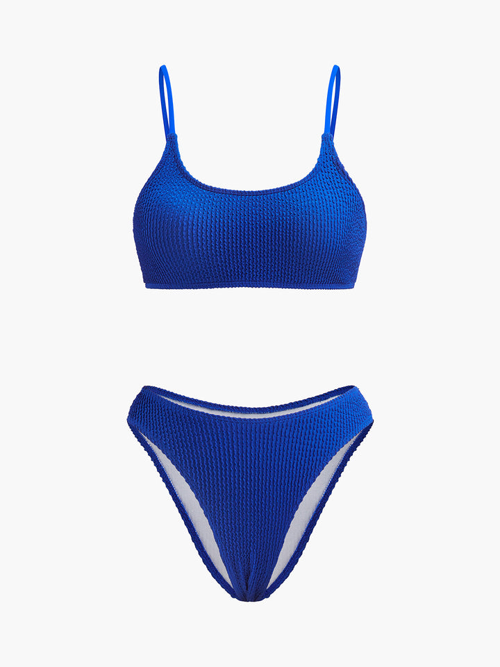 Dokulu Ribana Yüksek Bel Bikini Takımı