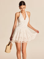 Nakışlı Halter Elbise