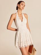 Nakışlı Halter Elbise