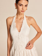 Nakışlı Halter Elbise