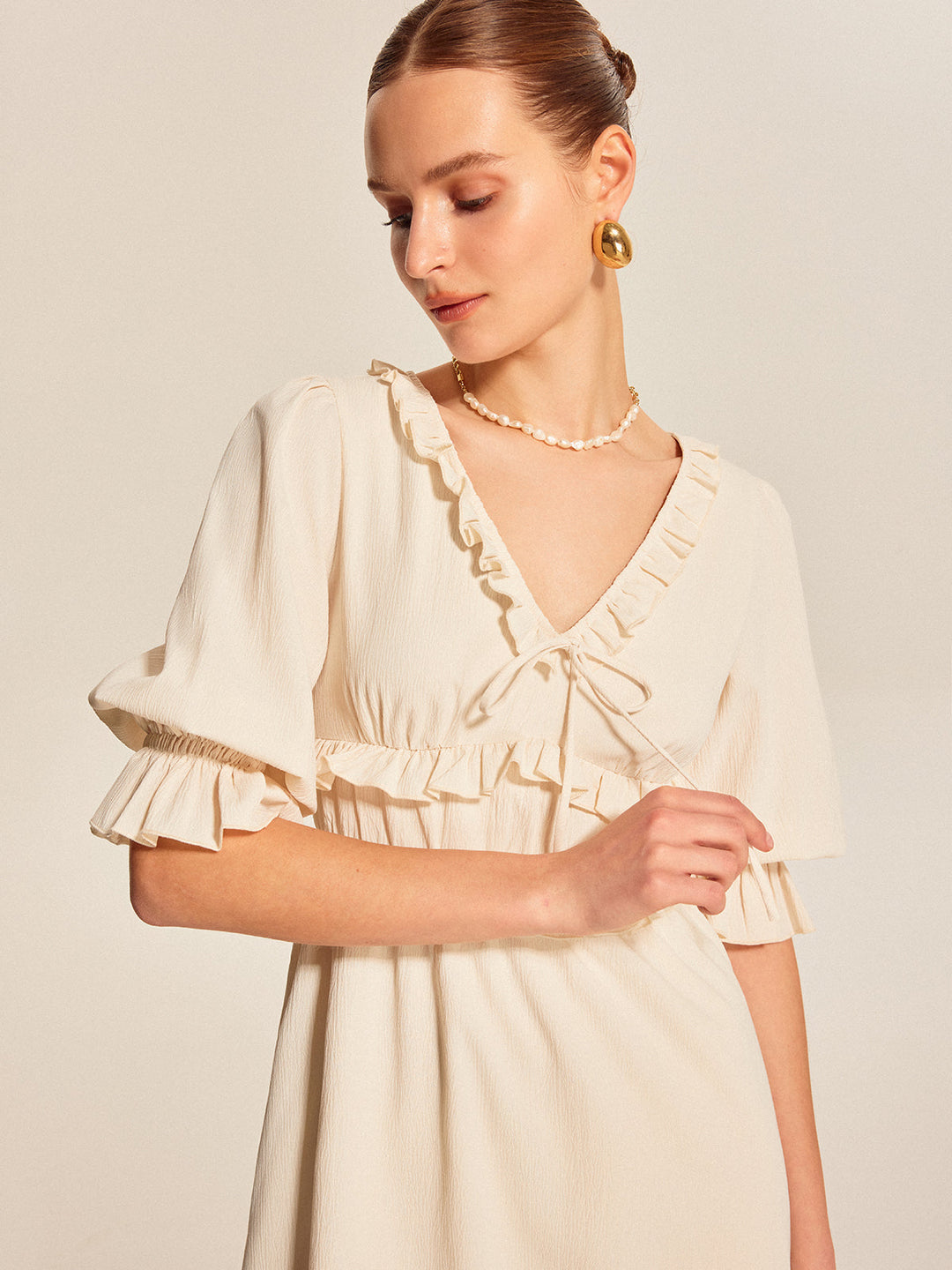 yarım kol midi elbise