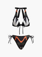 Halter Yaka Bağlamalı Bikini Takımı