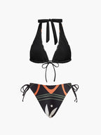 Halter Yaka Bağlamalı Bikini Takımı