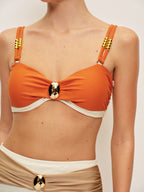 Renk Bloklu Retro Bikini Takımı