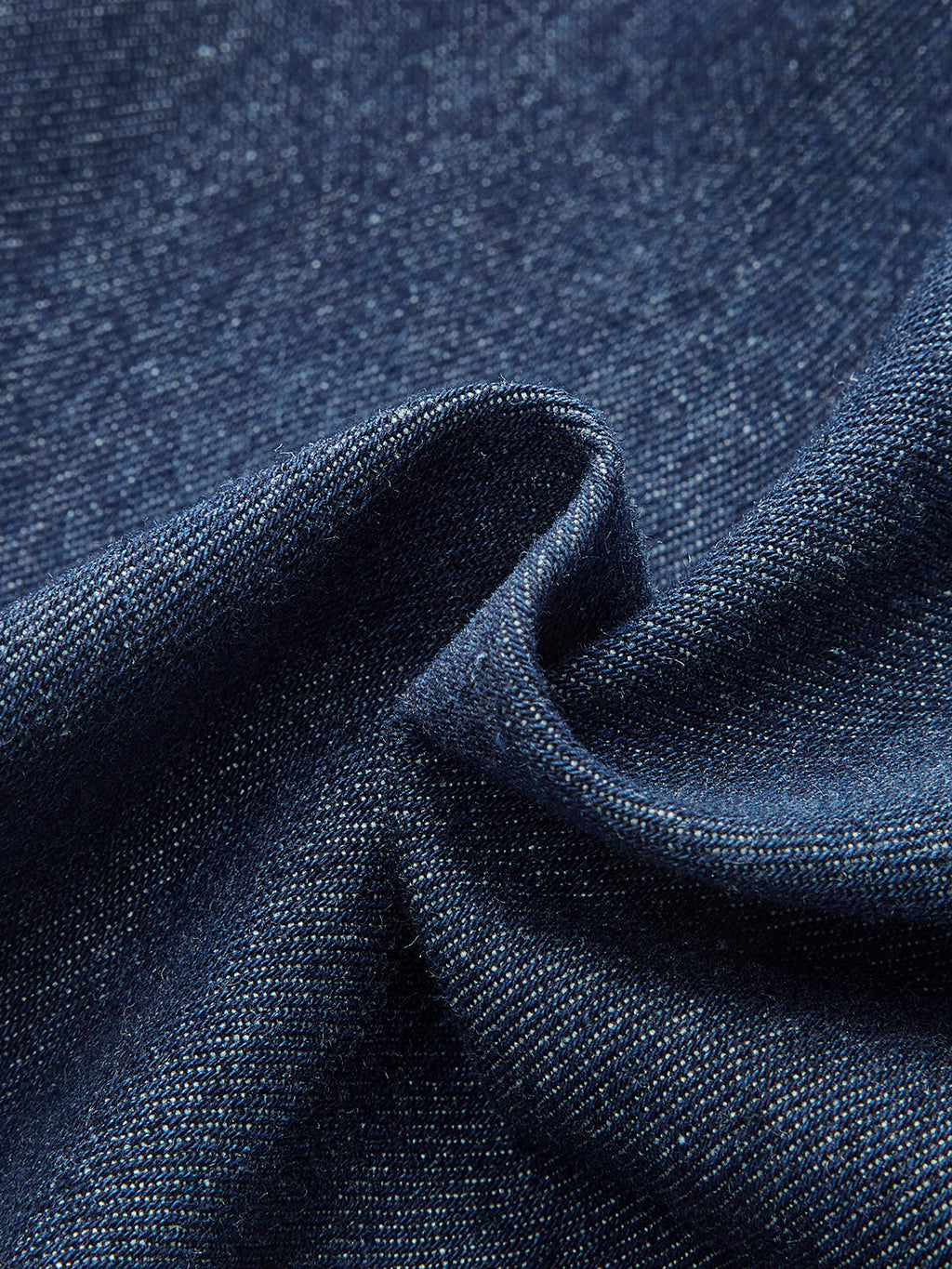 V Yaka Kolsuz Düğmeli Kot Elbise