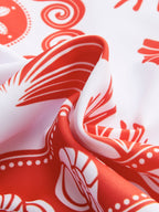 Metal Detaylı Desenli Tek Parça Mayo