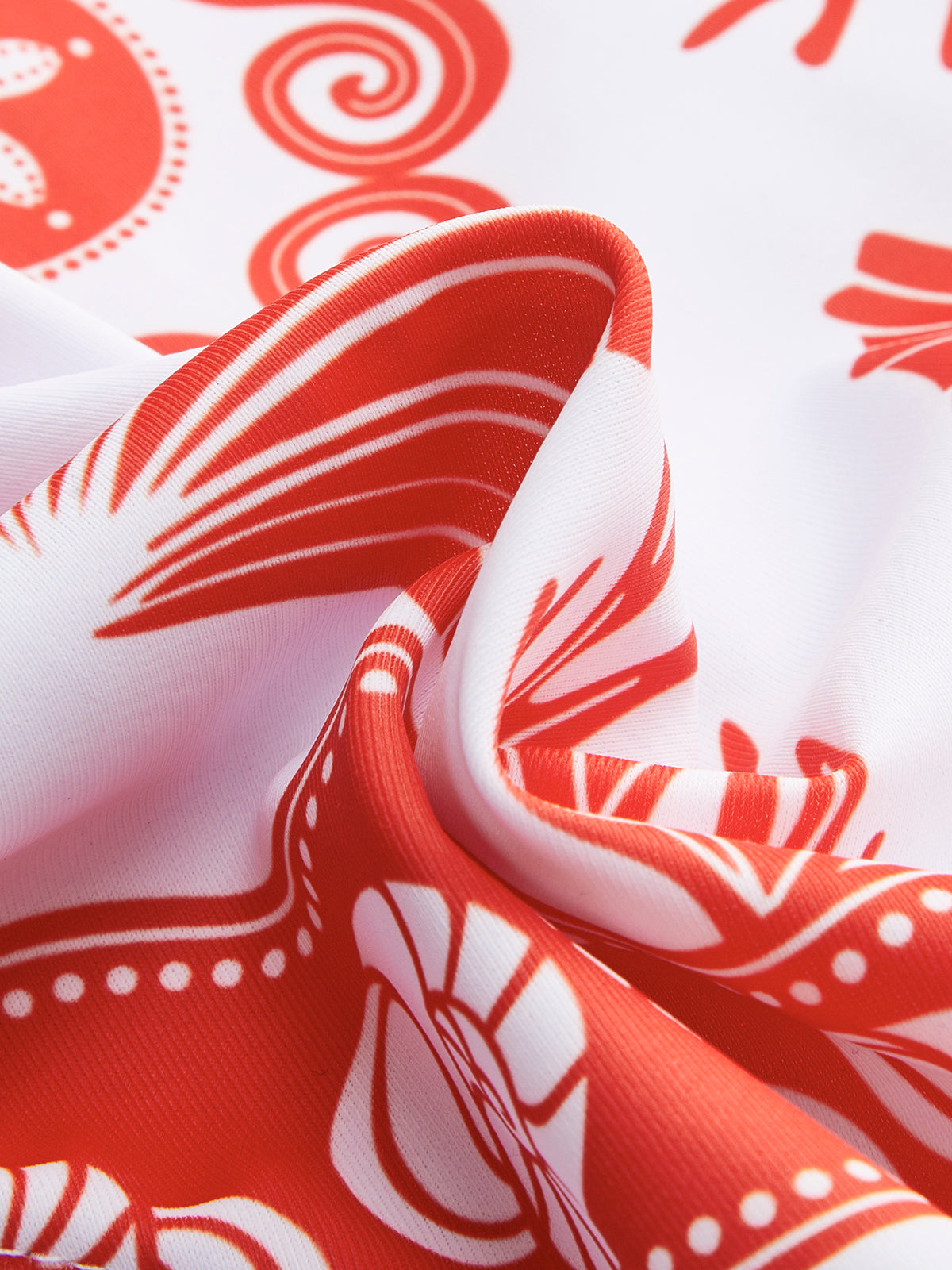 Metal Detaylı Desenli Tek Parça Mayo