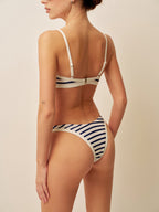 Denizci Çizgili Yüksek Bel Bikini