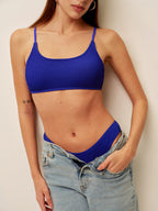 Dokulu Ribana Yüksek Bel Bikini Takımı