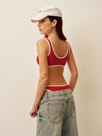 Kontrast Şeritli Yuvarlak Yaka Bikini Takımı