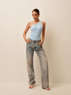 Dantel Kesik Sırt Detaylı Tek Parça Mayo