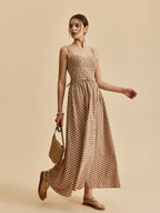 Kareli Kemerli Büstiyerli Elbise