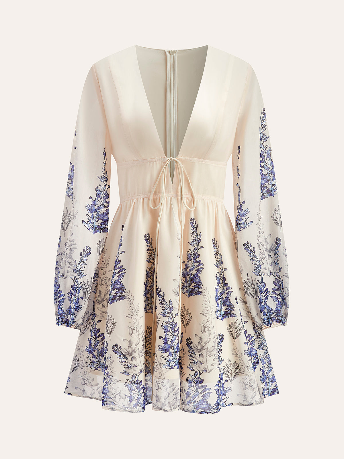 Çiçek Desenli Önden Bağlamalı Elbise