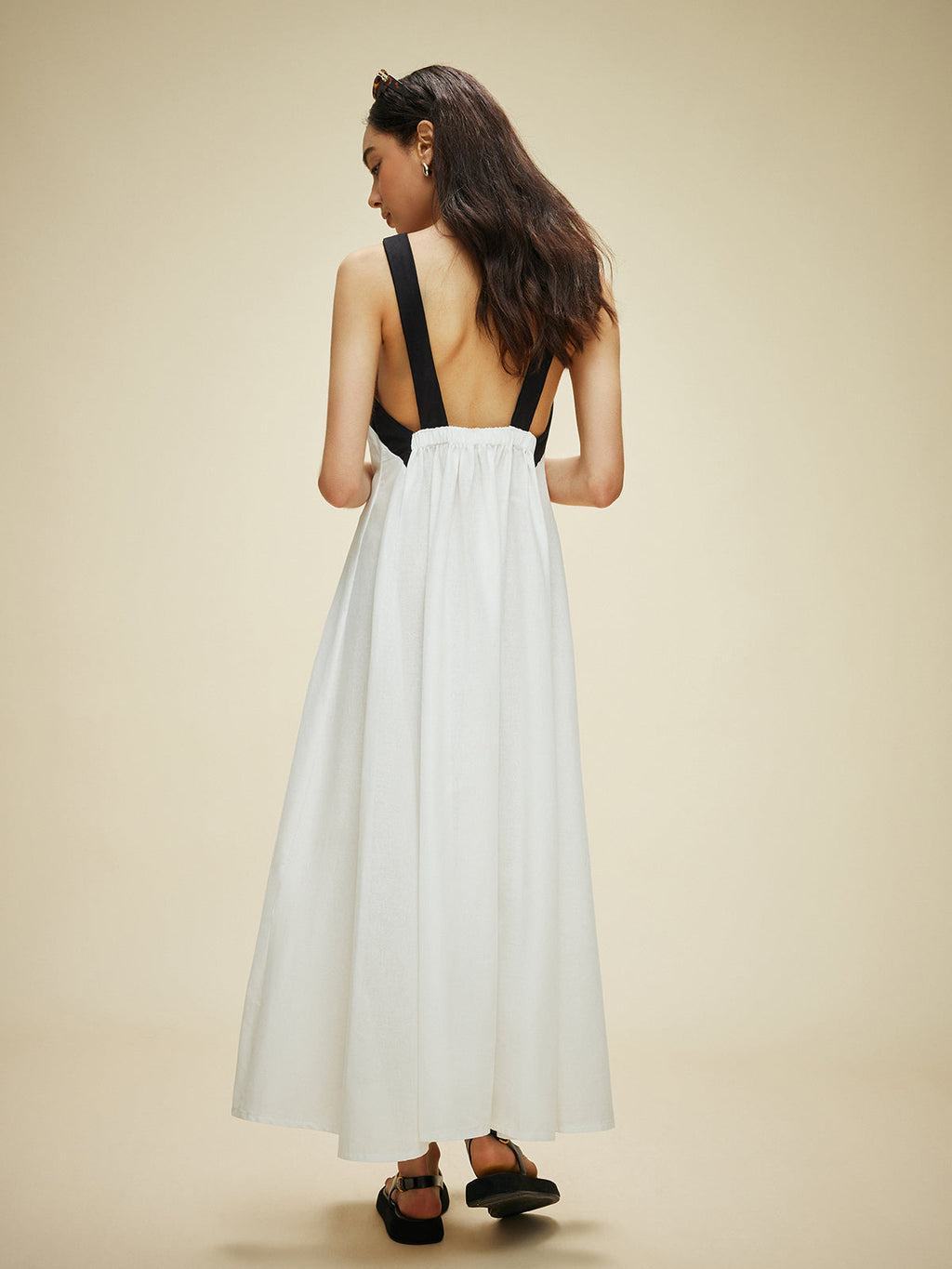 halter yaka midi elbise