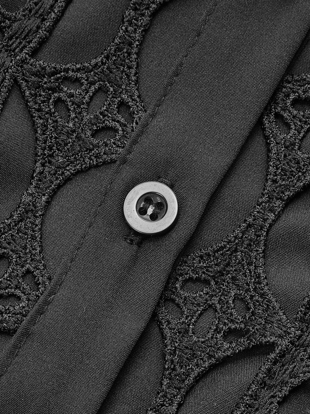 Dantel detaylı kısa kollu midi elbise