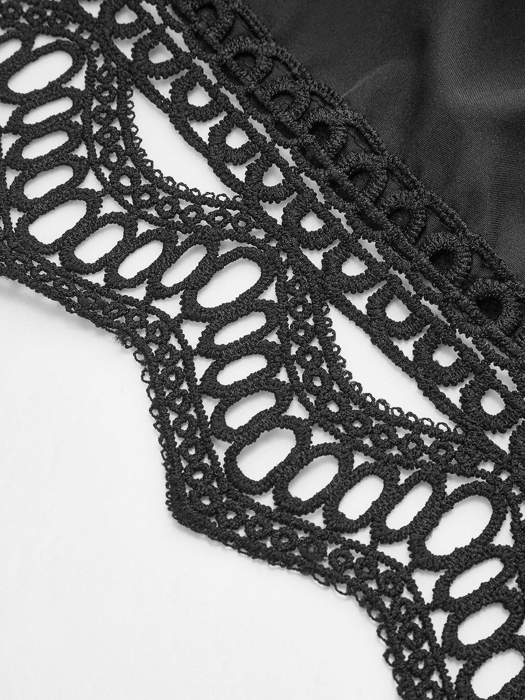 Dantel detaylı kısa kollu midi elbise