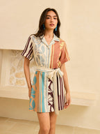 desenli mini elbise