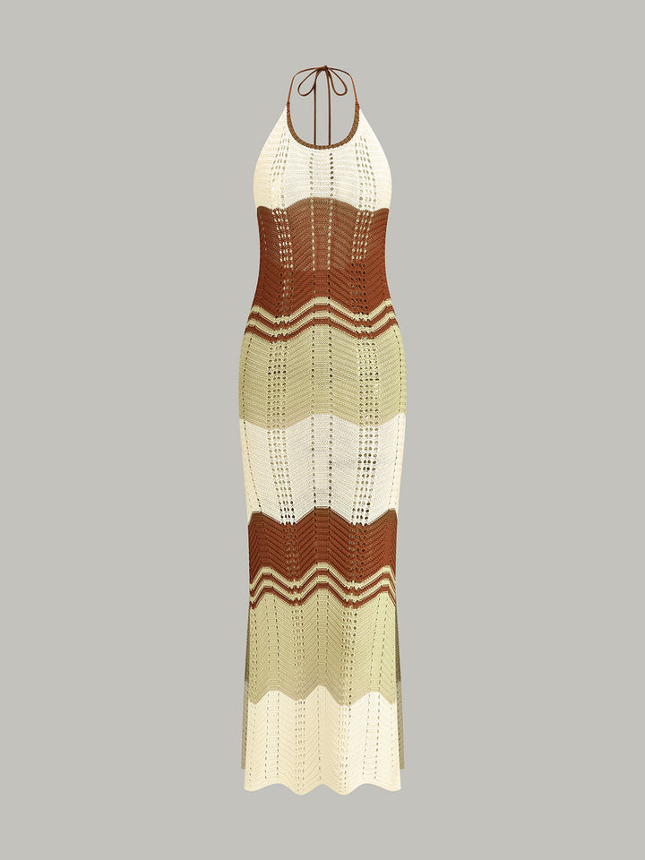 halter yaka maksi elbise