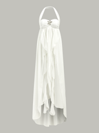 halter yaka maksi elbise