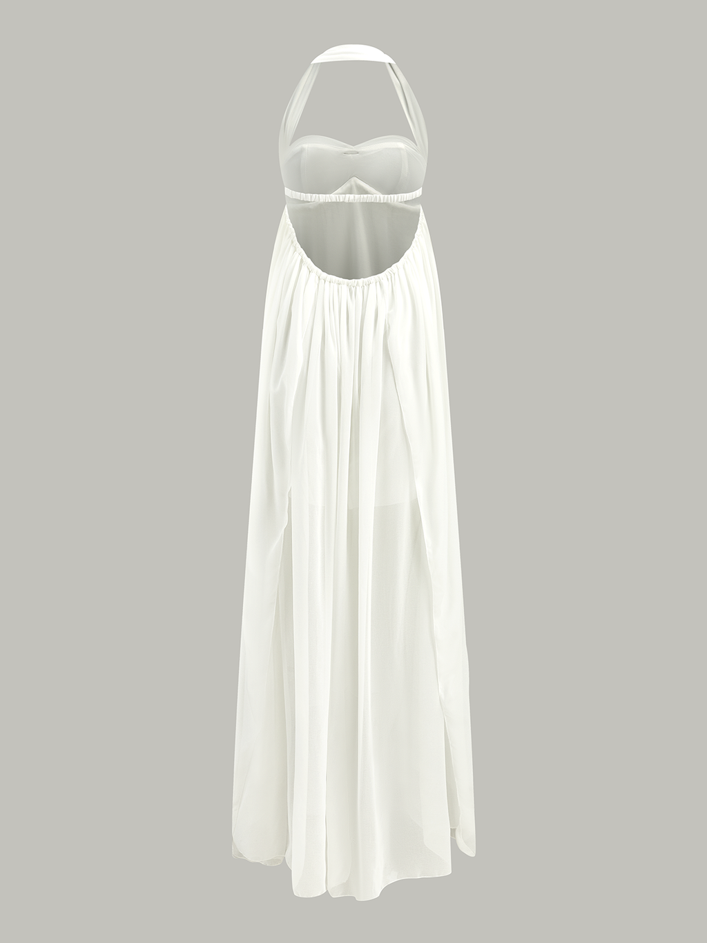 halter yaka maksi elbise