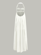 halter yaka maksi elbise